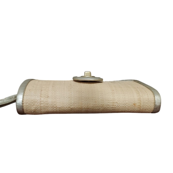 Coach Parker Straw & Leather Clutch Wristlet  Bag Gently Loved No. 42474 - Picture 8 of 10